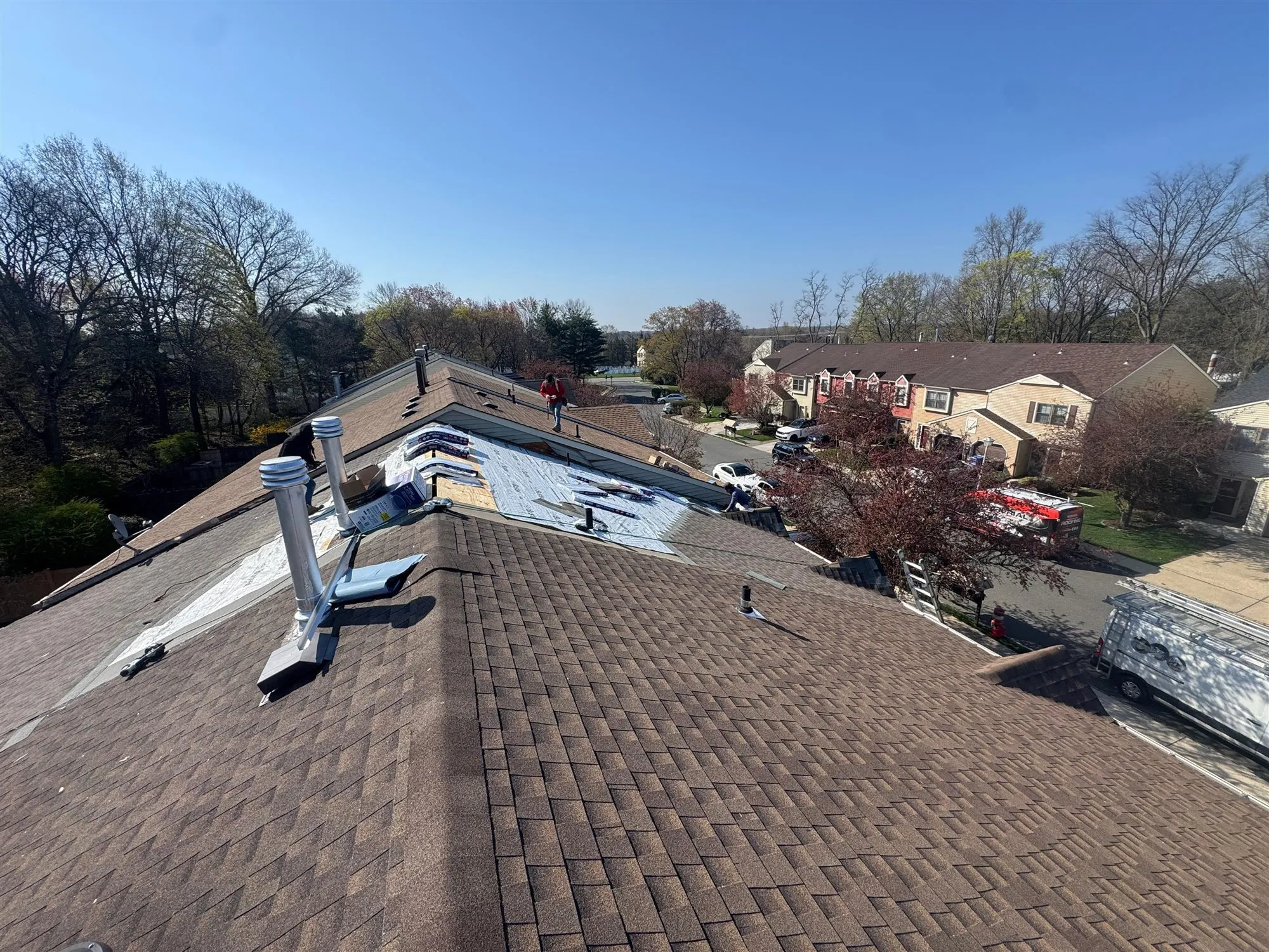 Finished: new shingle roof with vents and pipe boots in place